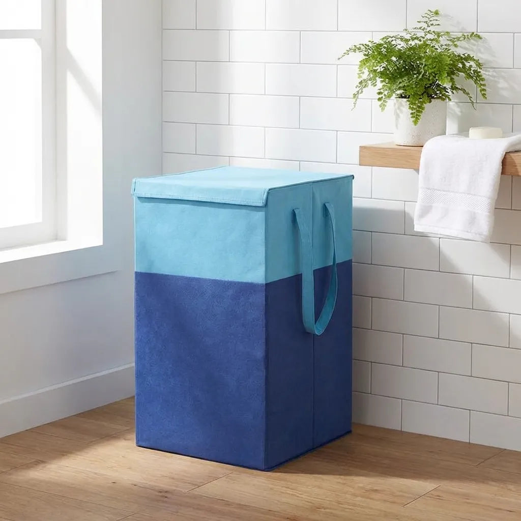 Laundry Bag - Foldable Laundry Basket With Lid & Handle