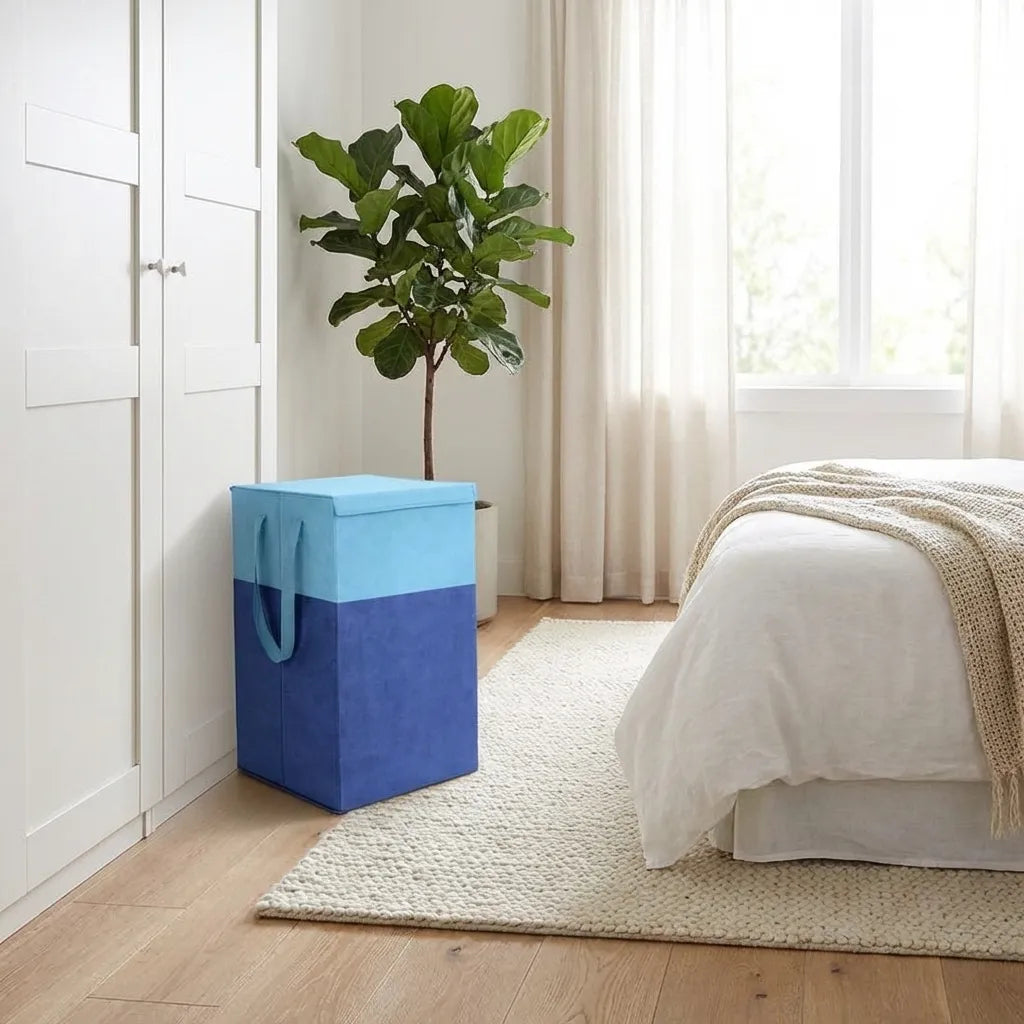 Laundry Bag - Foldable Laundry Basket With Lid & Handle