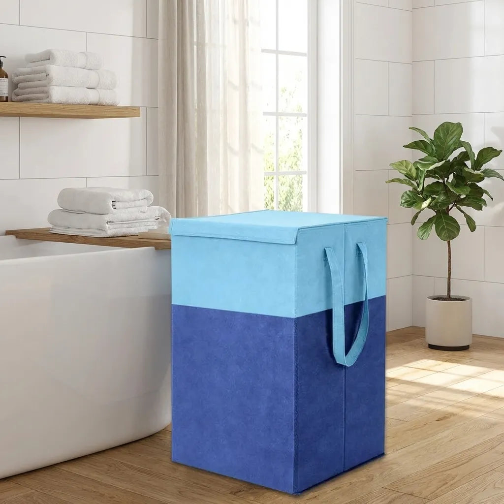 Laundry Bag - Foldable Laundry Basket With Lid & Handle
