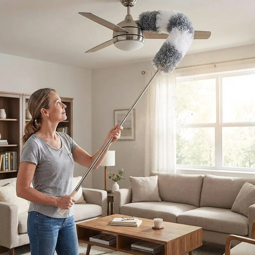 Flexible Mop Duster for Quick and Easy Cleaning with Long Rod
