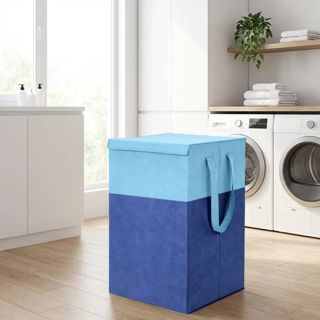 Laundry Bag - Foldable Laundry Basket With Lid & Handle